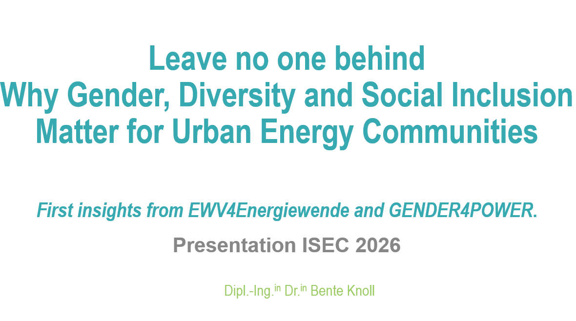 Leave no one behind. Why Gender, Diversity and Social Inclusion matter for Urban Energy Communities.